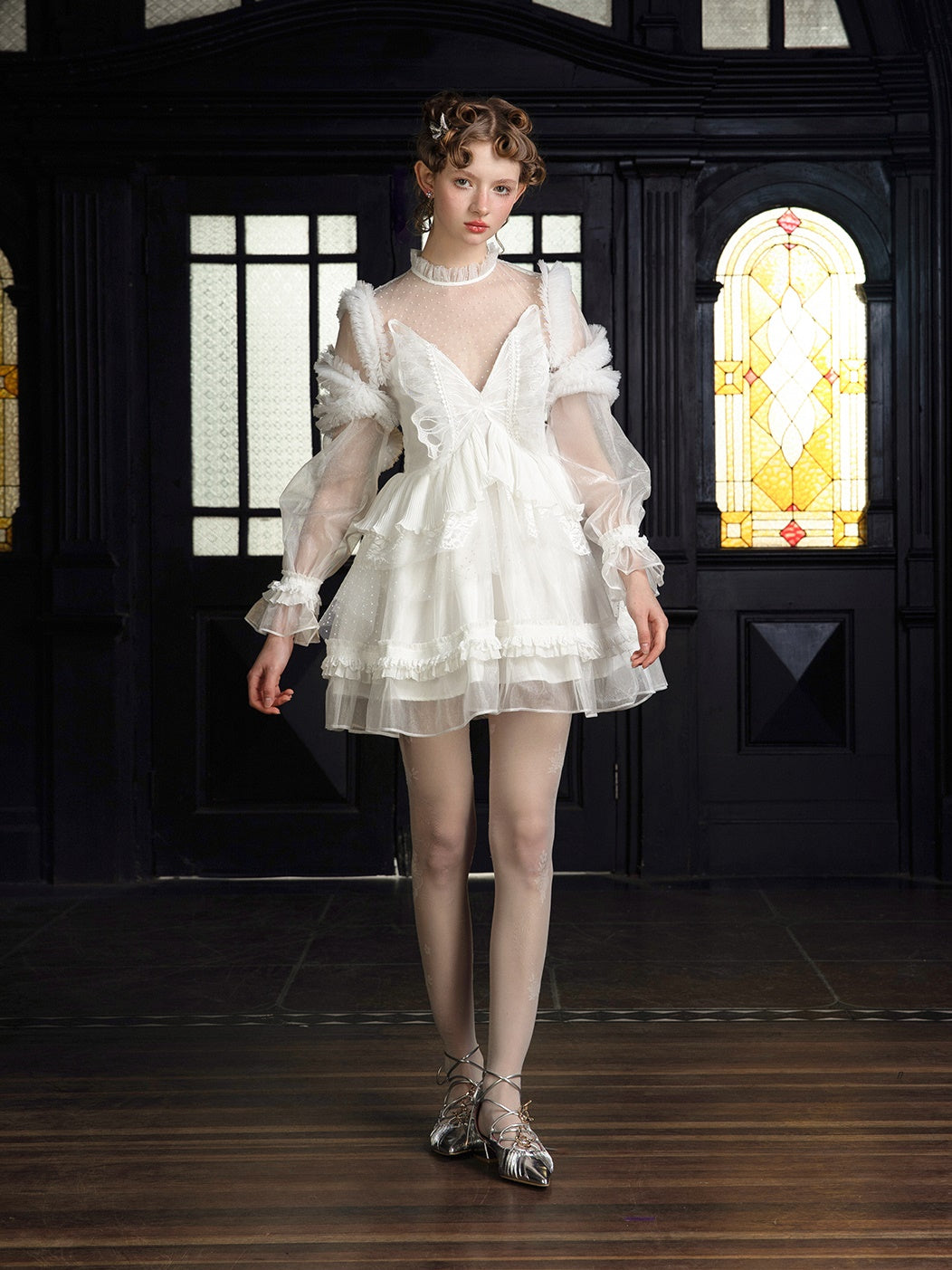 lace stitching dress Jamie Black Floral Lace Stitching Dress