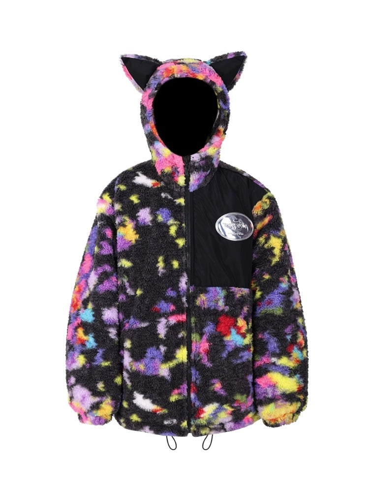 Rainbow Cat Ears Hooded BoA Loose Jacket