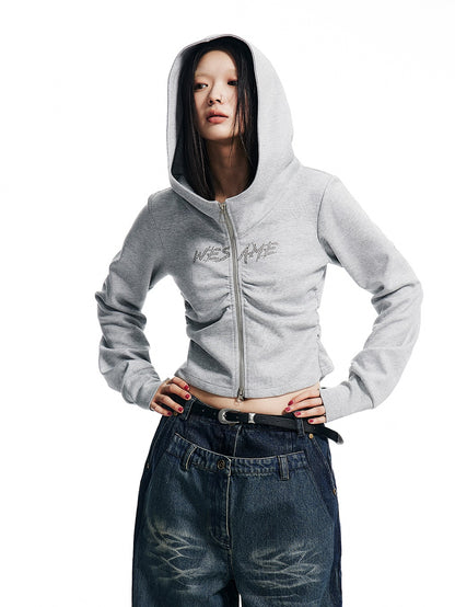 Gather Hooded Slim Short Sweat Parka