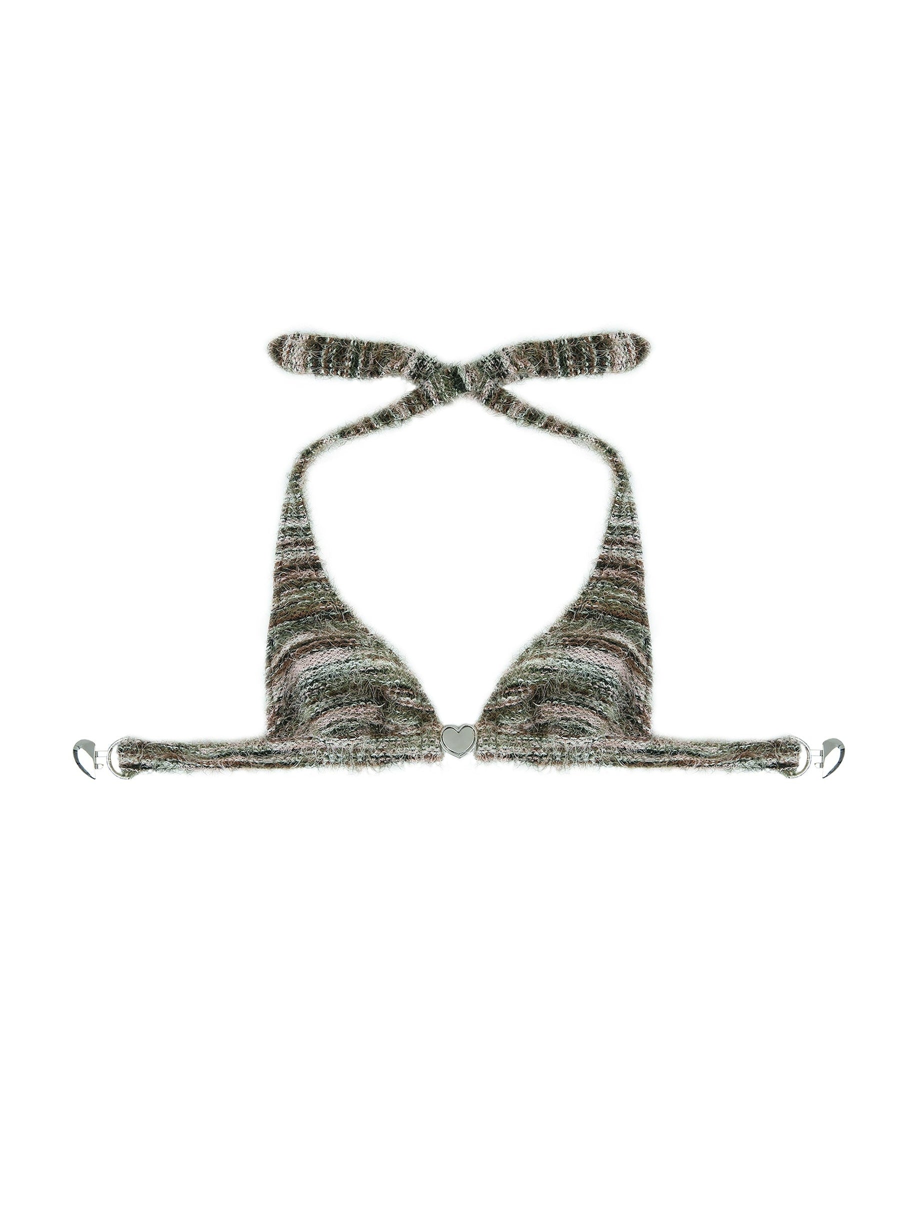 Soutien-gorge rétro en peluche tricoté