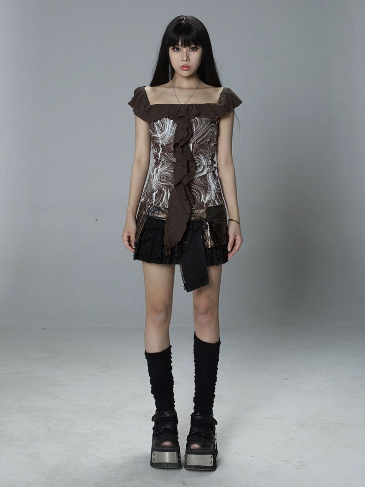 Ruffle Niche Gothic T-Shirt