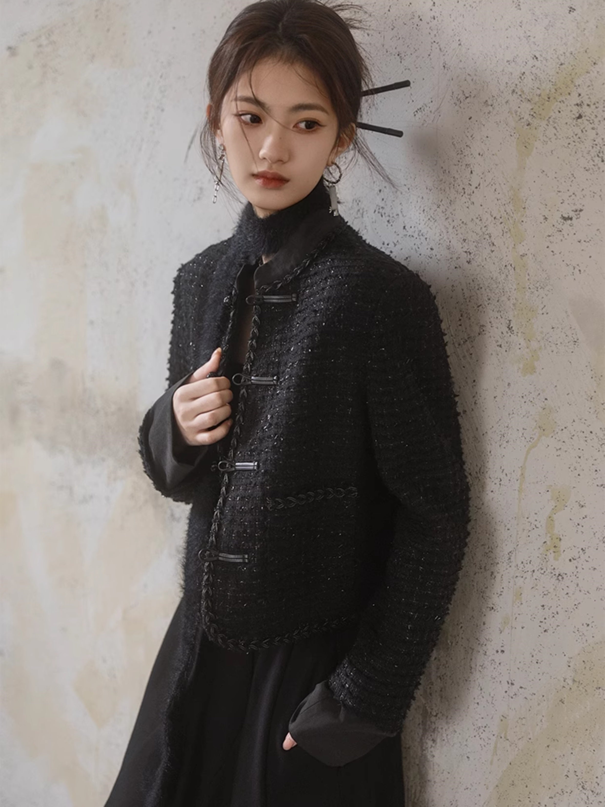 Chinese Style Tweed Short Jacket