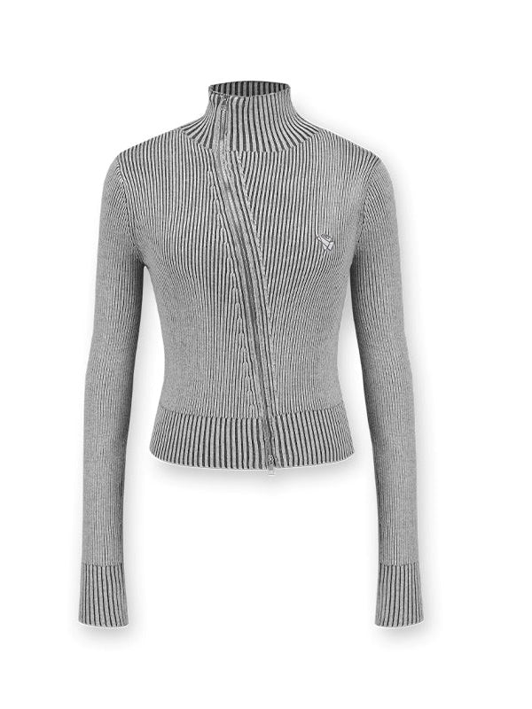 Cardigan tricot slim lavé en jean