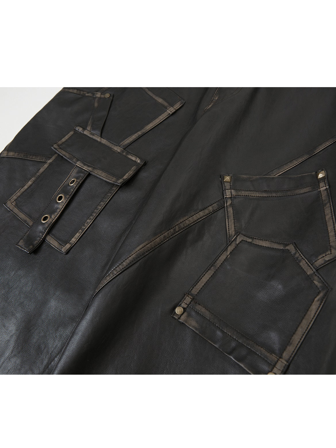 Deconstructed Street Punk Distressed Leather Pants