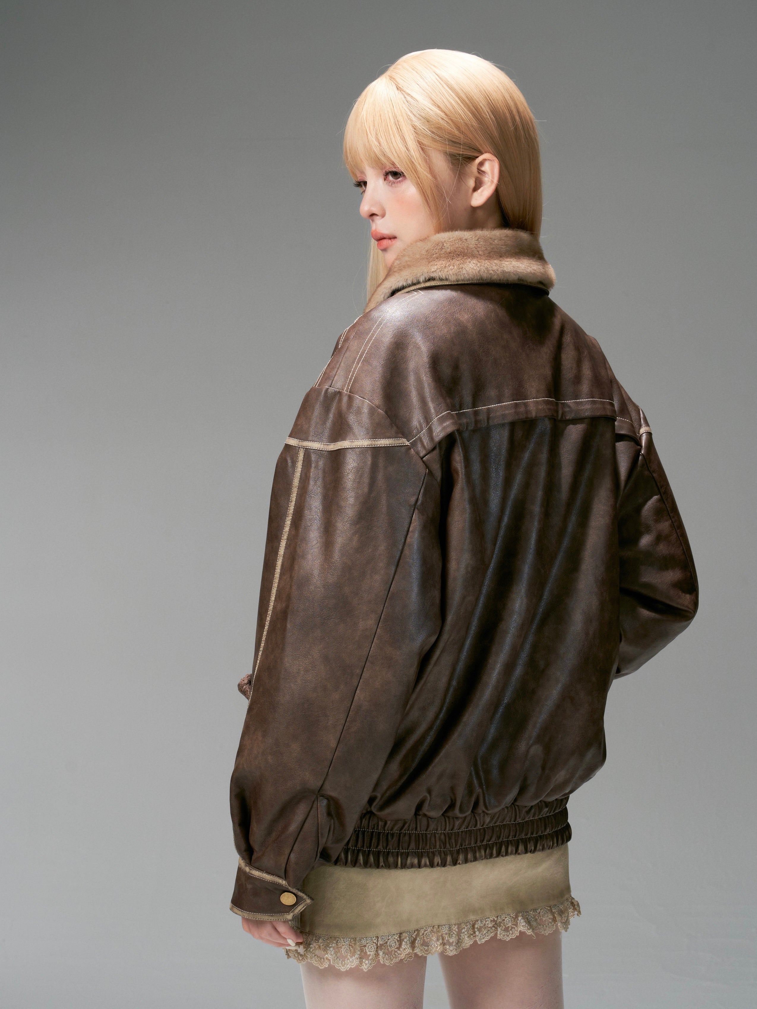 Lace Strap Washed Reversible Leather Jacket – ARCANA ARCHIVE