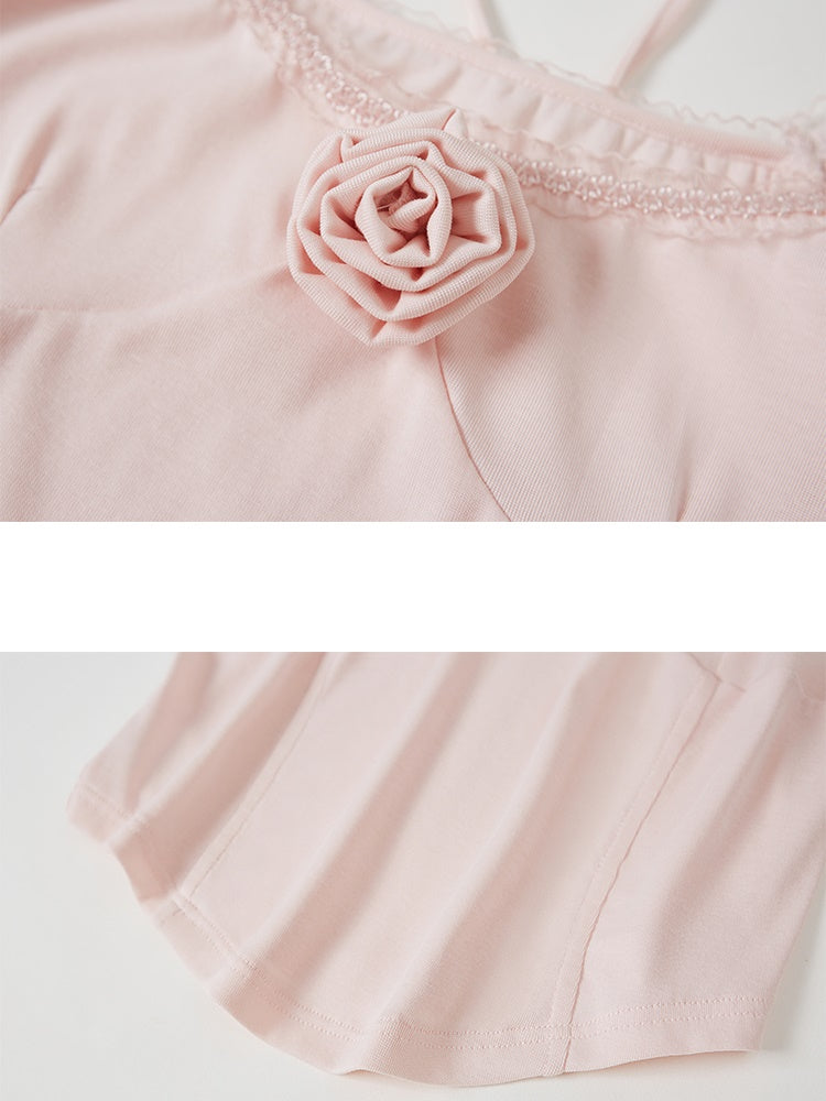 Rose Desire Square Neck Puff Sleeve T-Shirt