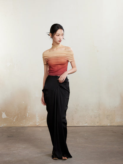 Venus Silhouette Elegant Drape Long Skirt