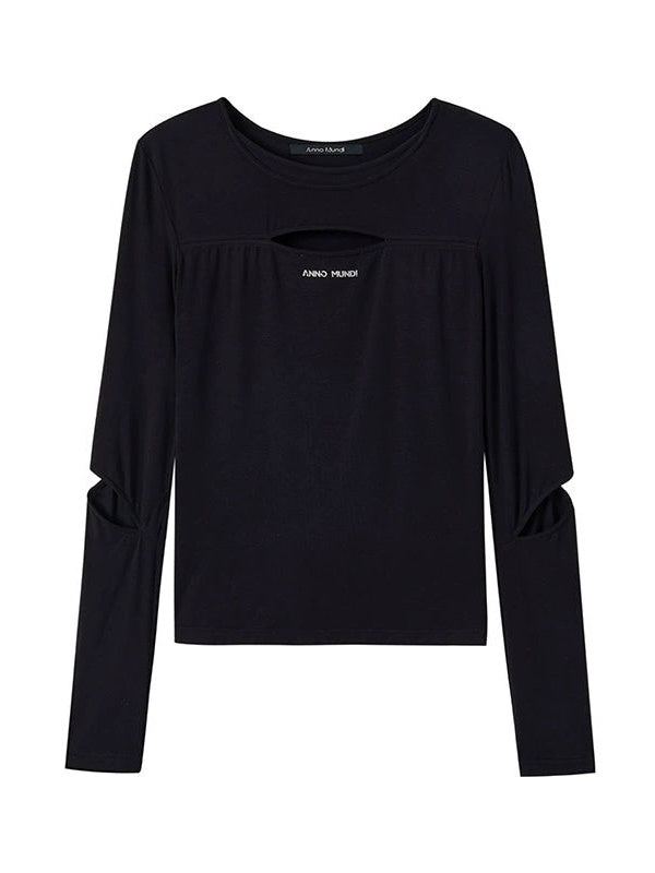 Long-sleeved Hollow T-shirt