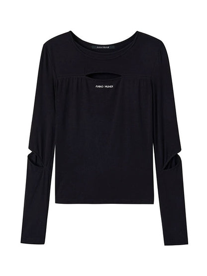 Long-sleeved Hollow T-shirt