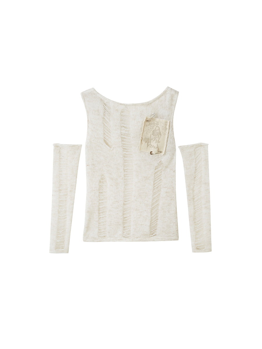 Hollow Knit Vest &amp; Arm Cover