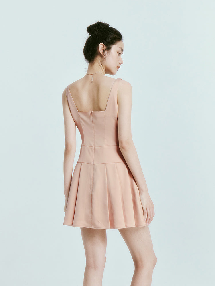 Tight Flare Pleats One-Piece