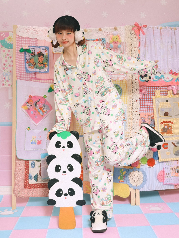 Panda Print Pajamas