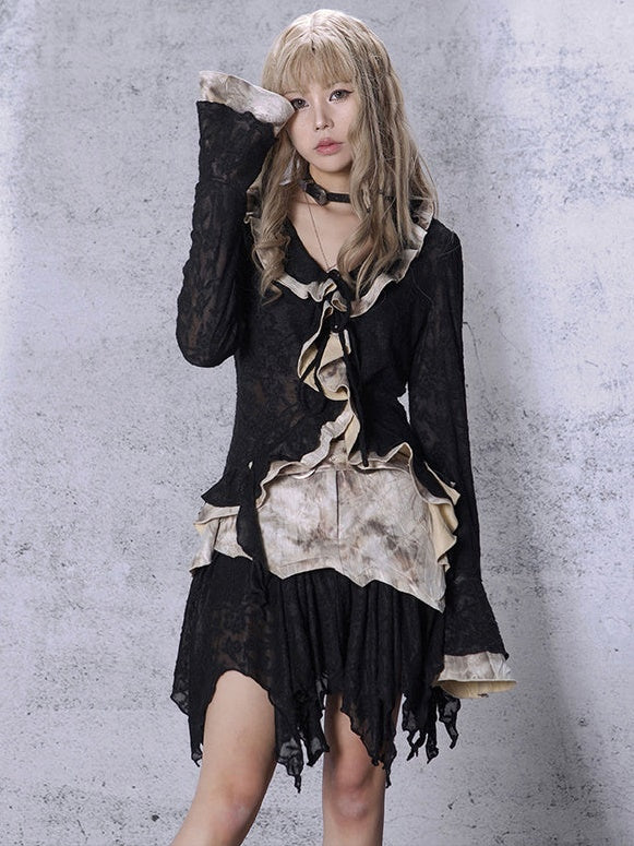 IRREGULAR PUNK STYLE A-LINE SKIRT