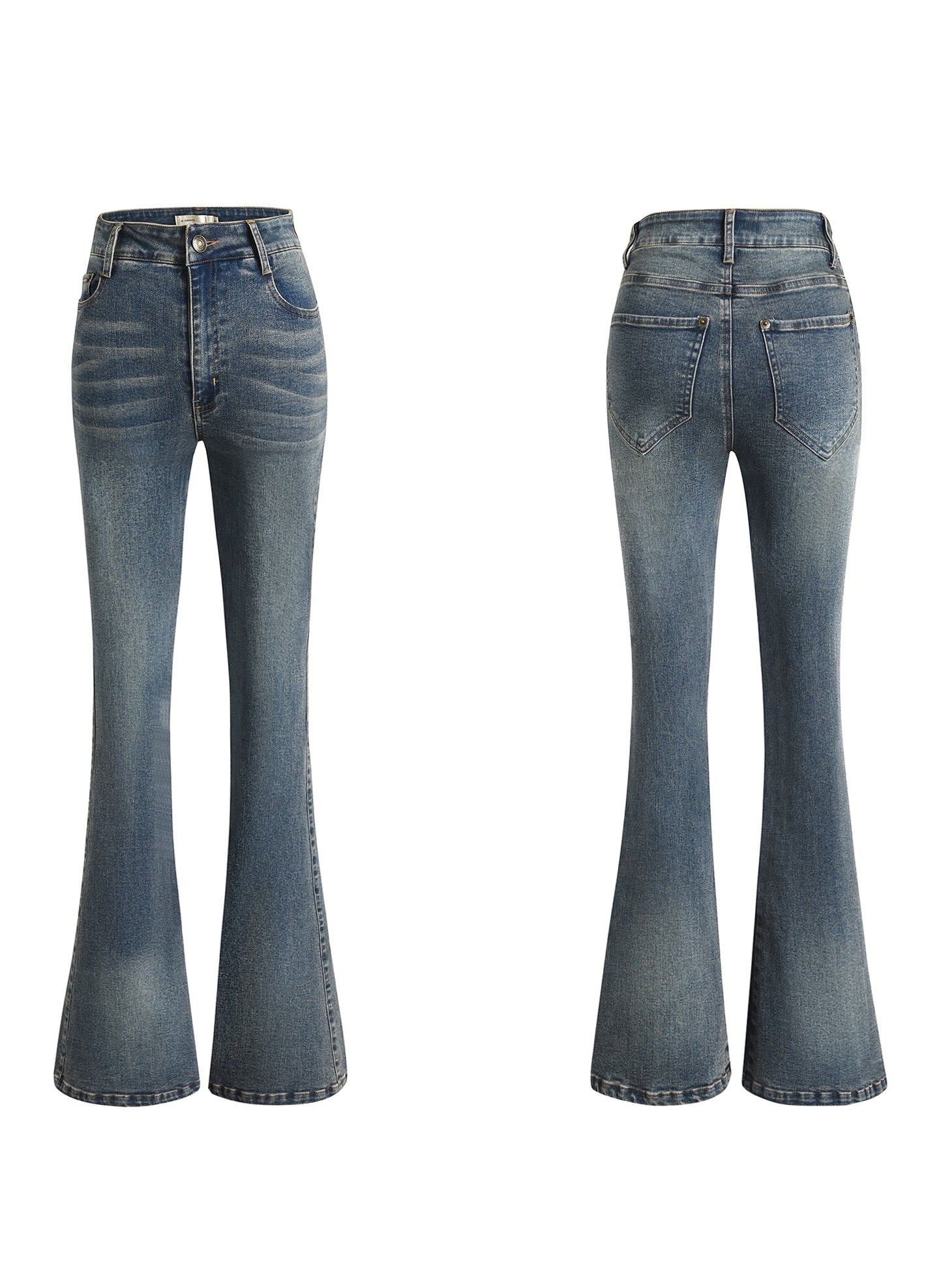 Pantalon en jean évasé élastique à l&