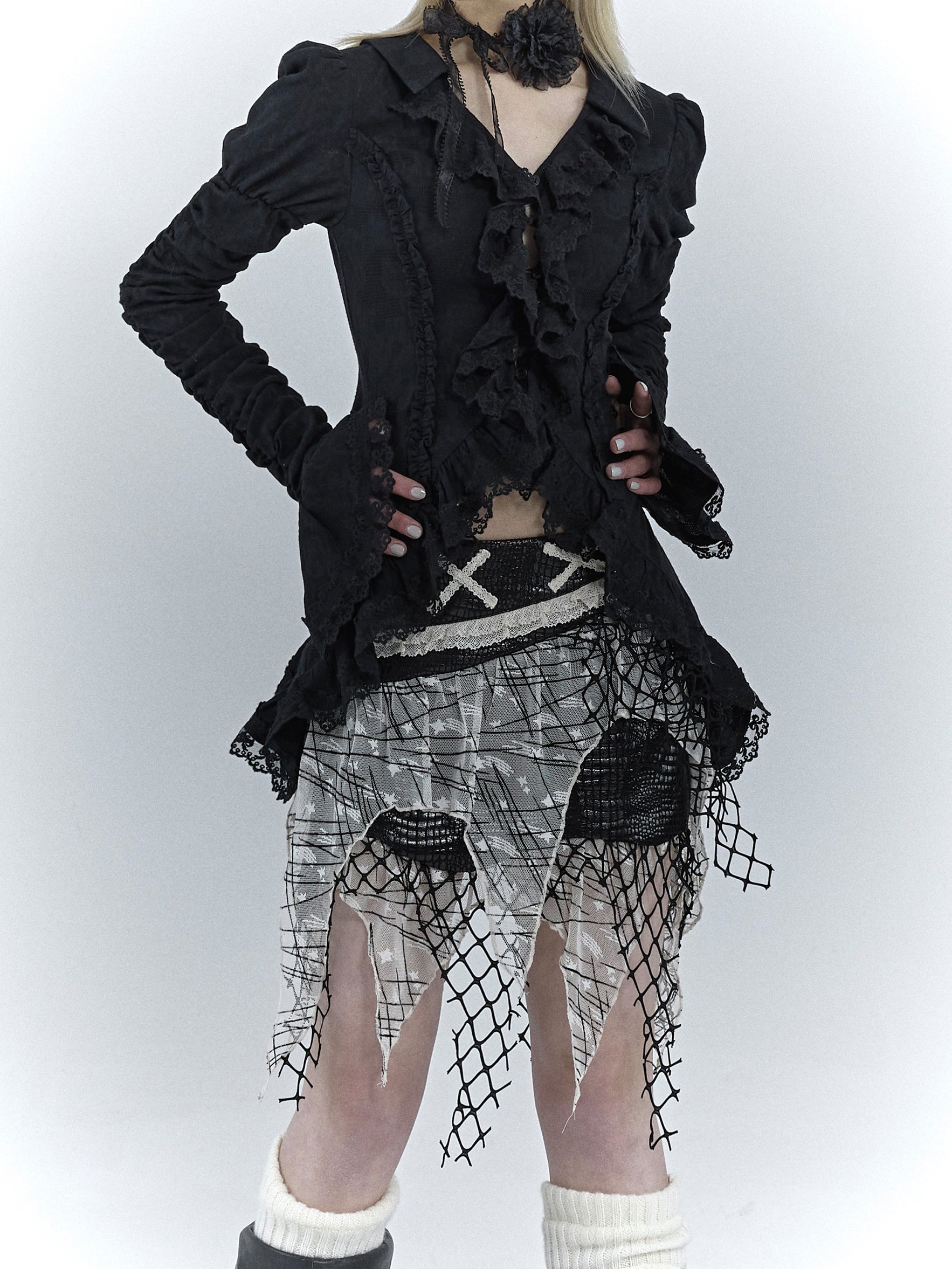 BROKEN SENSE IRREGULAR SPLICING SKIRT