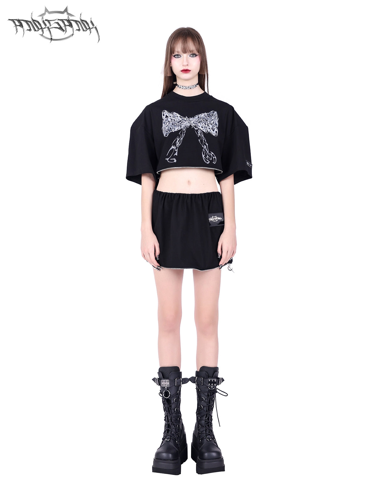 Zip 2Way Nichi Ribbon Unique Oversize T-Shirt