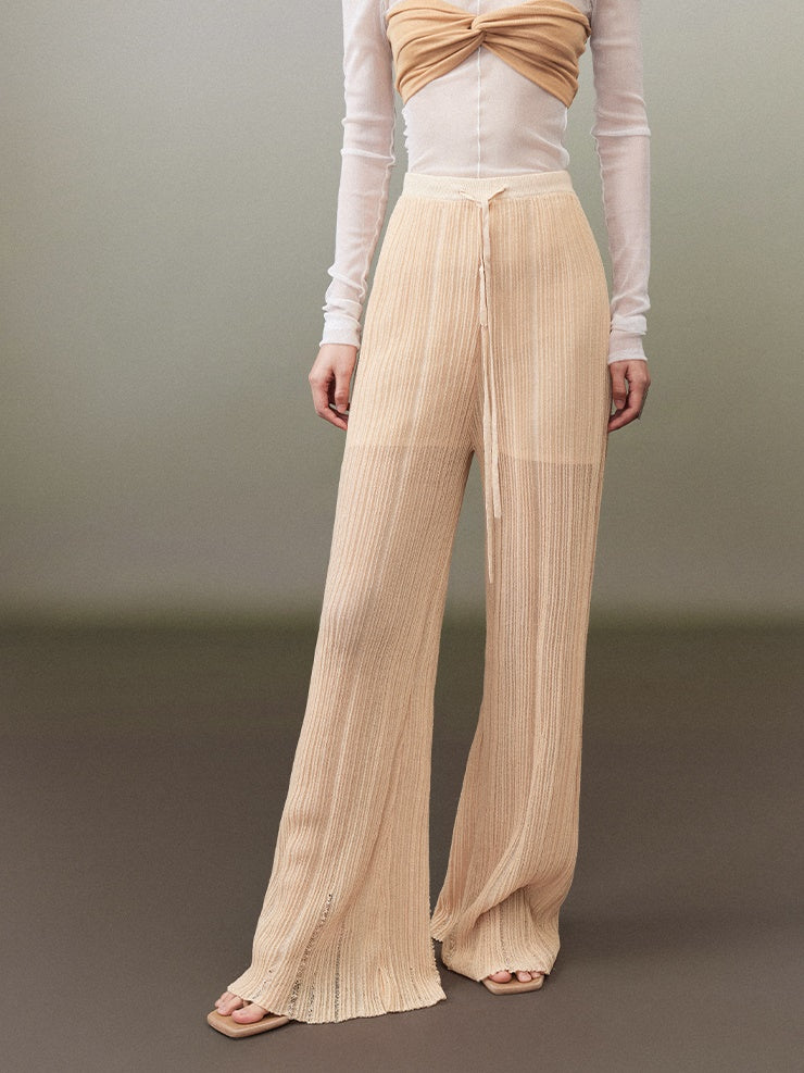 Straight Casual Knitted Wide-leg Pants