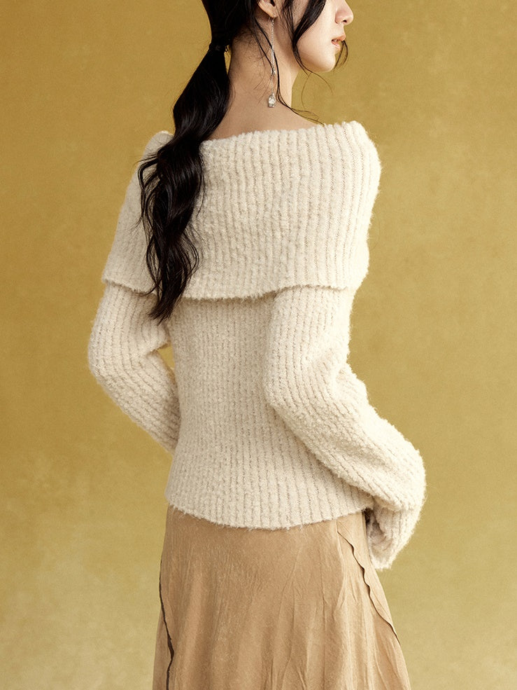 Großer Revers 2way Lib Sweater