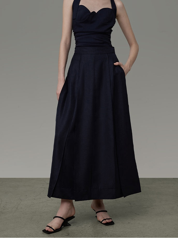 Layered Design A-line Long Skirt