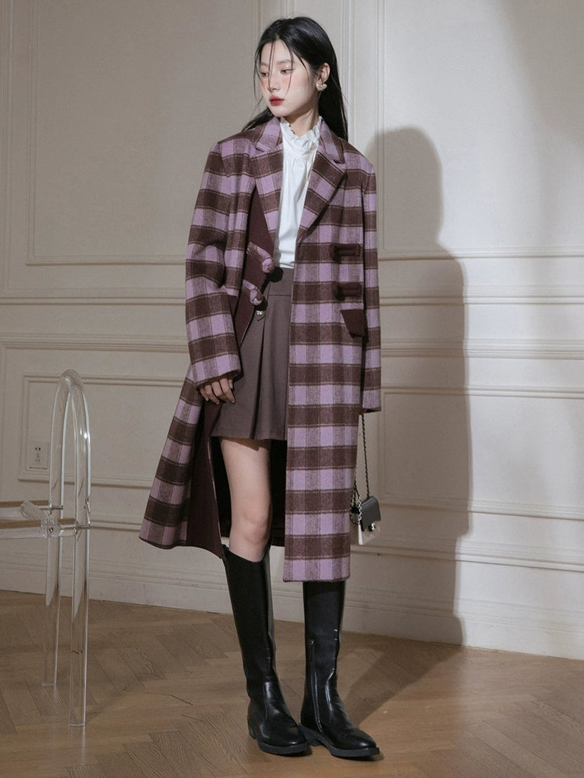 Plaid Long Chester Coat