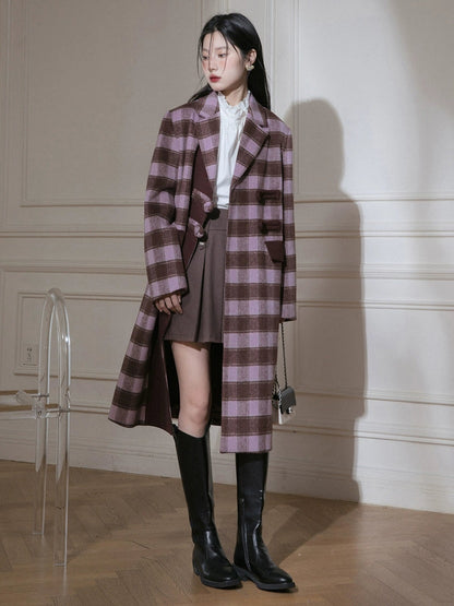 Plaid Long Chester Coat