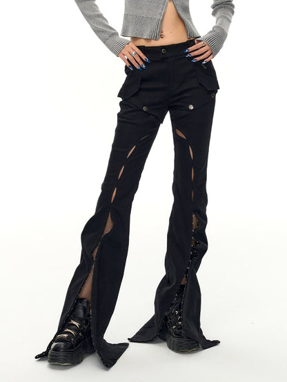 Detachable Hollow 2Way Flared Pants