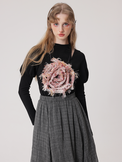 Three-color Rose Detachable Bottoming Shirt