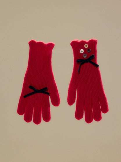 Gants à cinq doigts du bouton à main