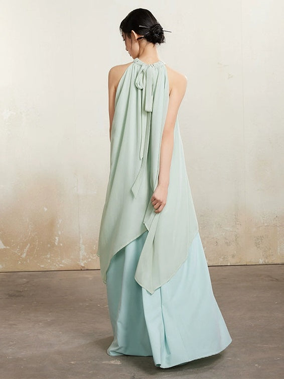 American Sleeve Layered Fairy Long Dress