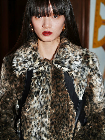 Leopard Fur Short Loose Jacket