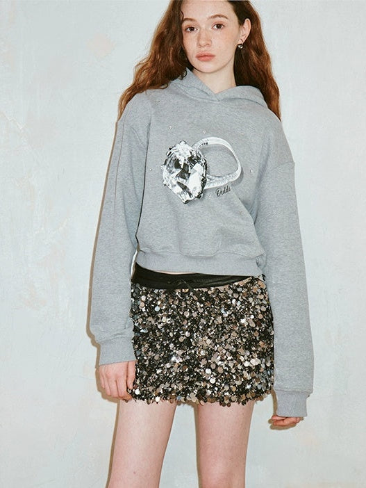 Diamond Ring Printed Hooded Sweat