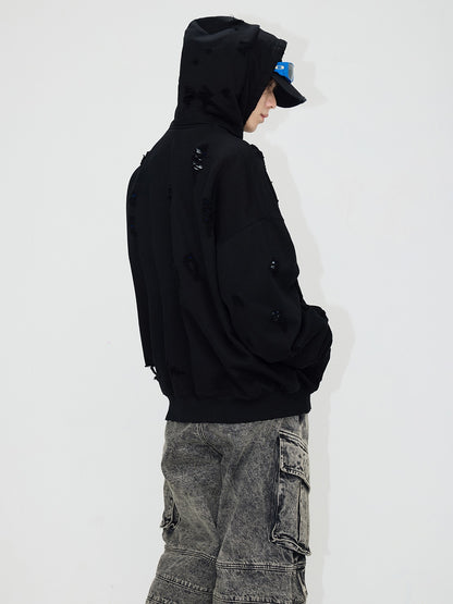 Heavyweight Embroidered Zipper Hooded Sweat