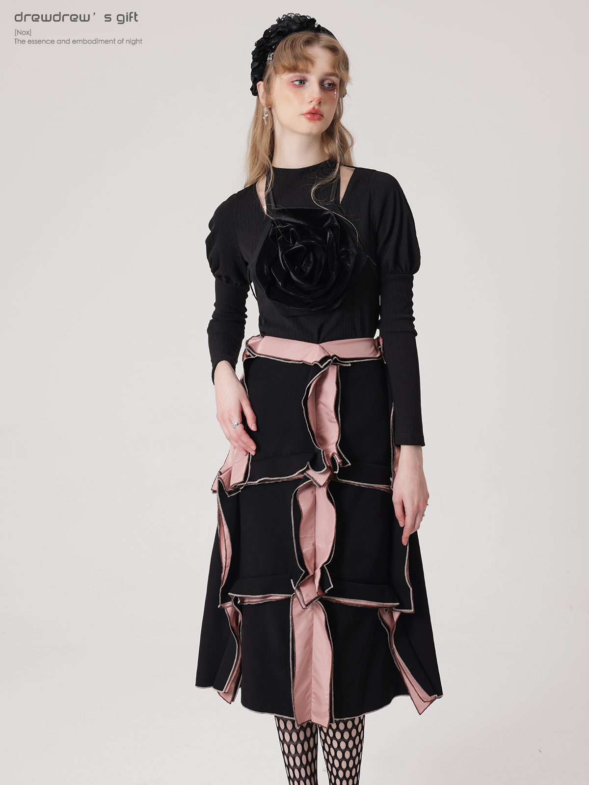 Three-dimensional Tailoring Rose Petal Skirt