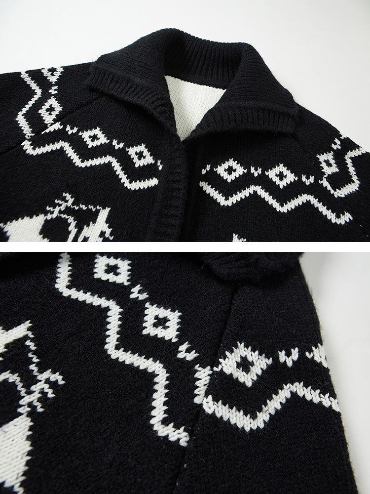 Fair Isle Lazy Panda Panda Tricot Cardigan