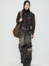 Zipper And Removable Pockets Work Jeans – ARCANA ARCHIVE