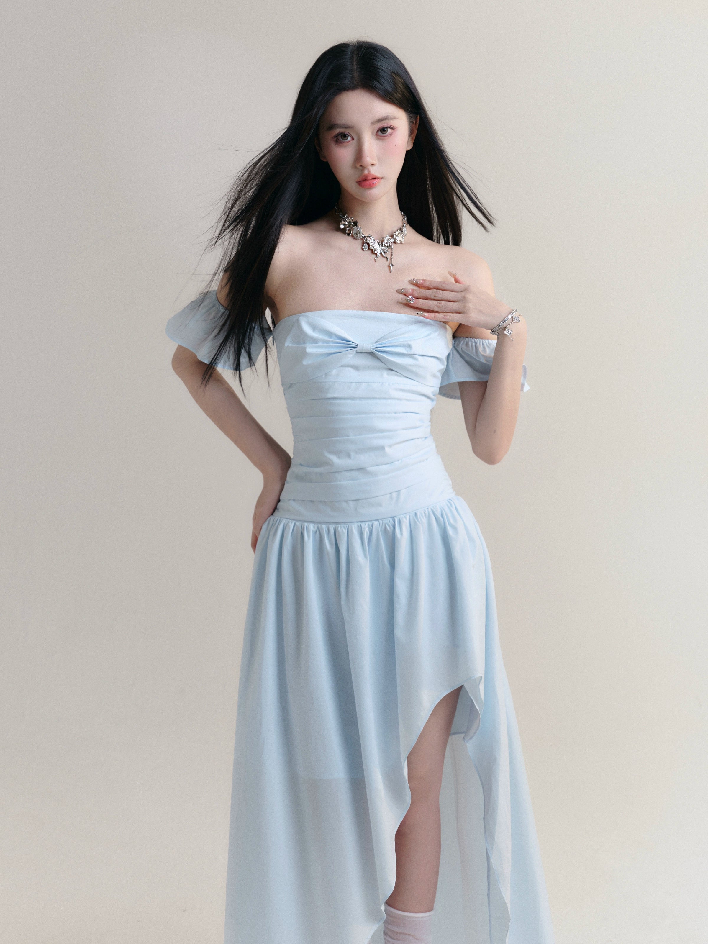 Bare-top Design Fishtail Princess Long Dress