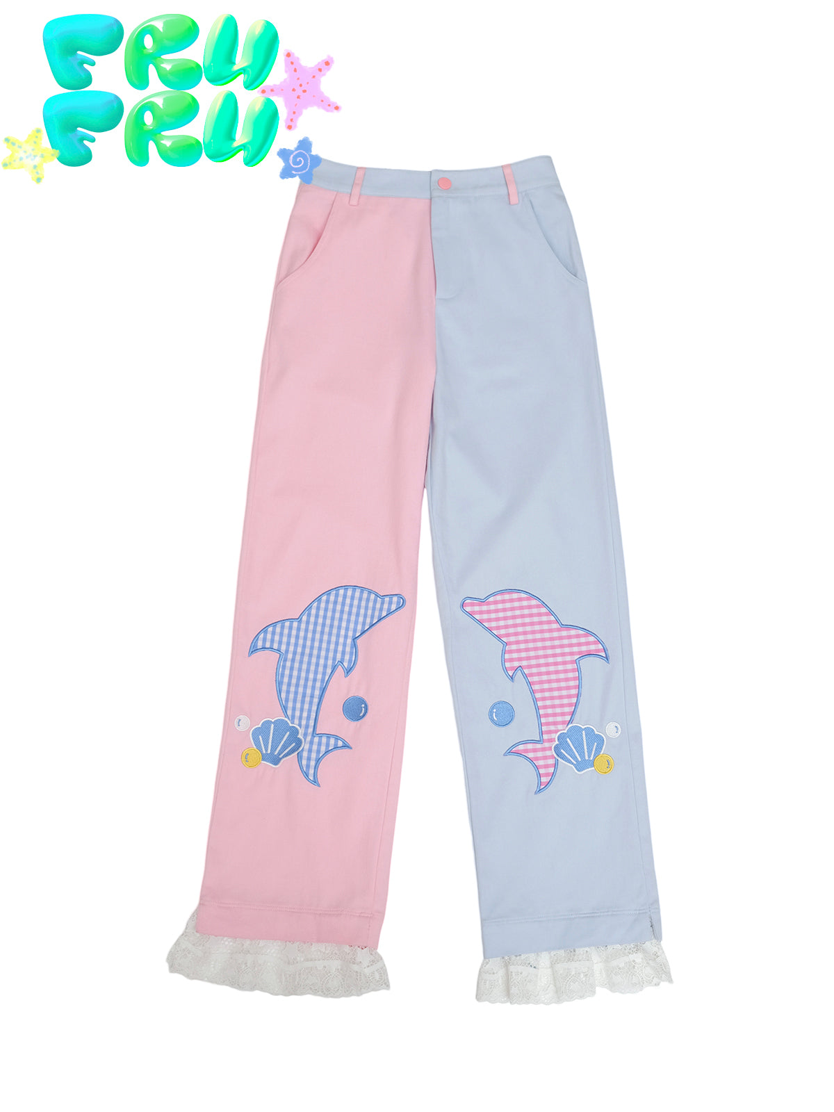 Couleur de contraste Dolphin Lacet Casual Loose pantalon