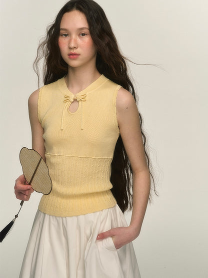 Chinese Button-down Knitted Vest