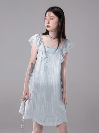 Flying Sleeves Ribbon A-Line Dress