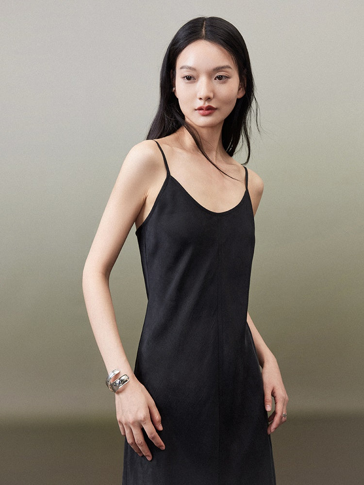 Bias-cut Simple Suspender Dress