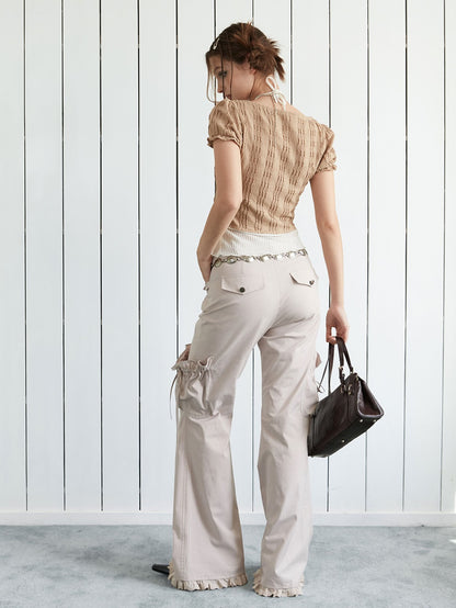 Casual Edge Frill Flare Hosen