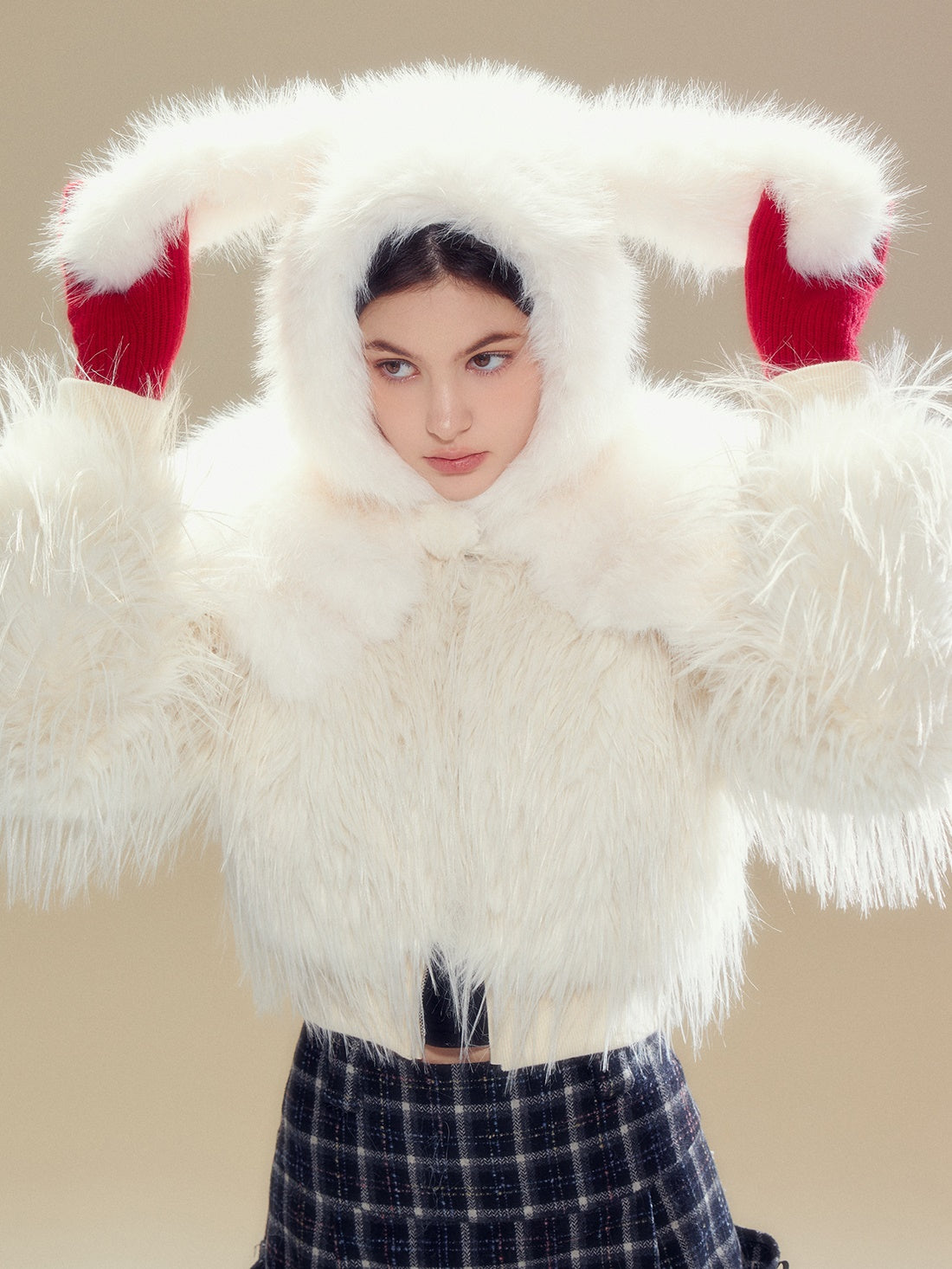 Furry Cute Puppy Shawl Hat