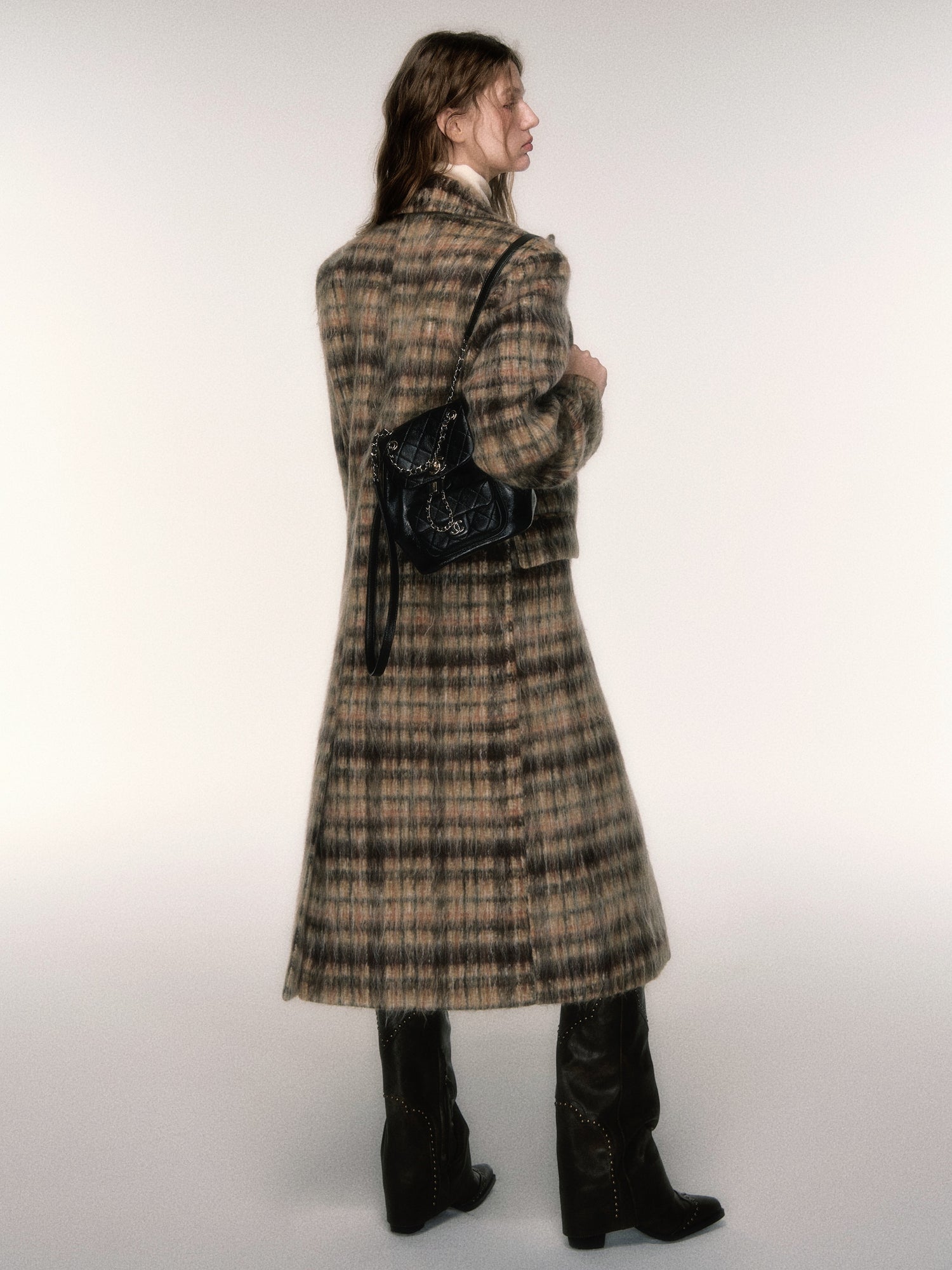 Retro Long Plaid Chester Coat