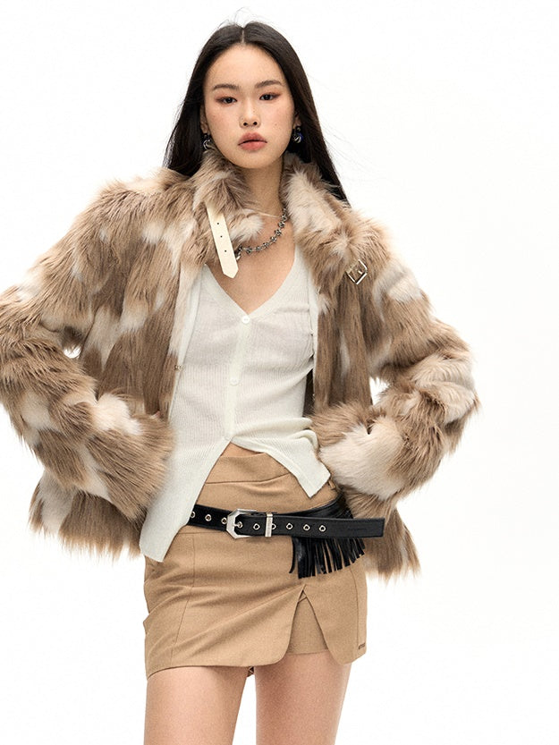 Eco Friendly Marble Fur Coat