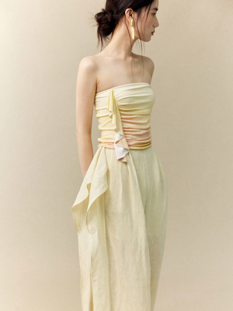 Gradation Drape Frill Inner Classy Tube-Top