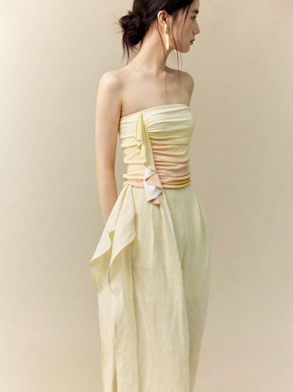 Gradation Drape Frill Inner Classy Tube-Top