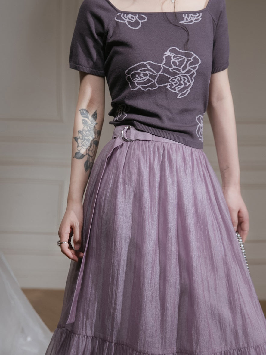 Transparent Flowing Gauze Skirt