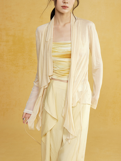 Light Knitted Drape Gown Cardigan