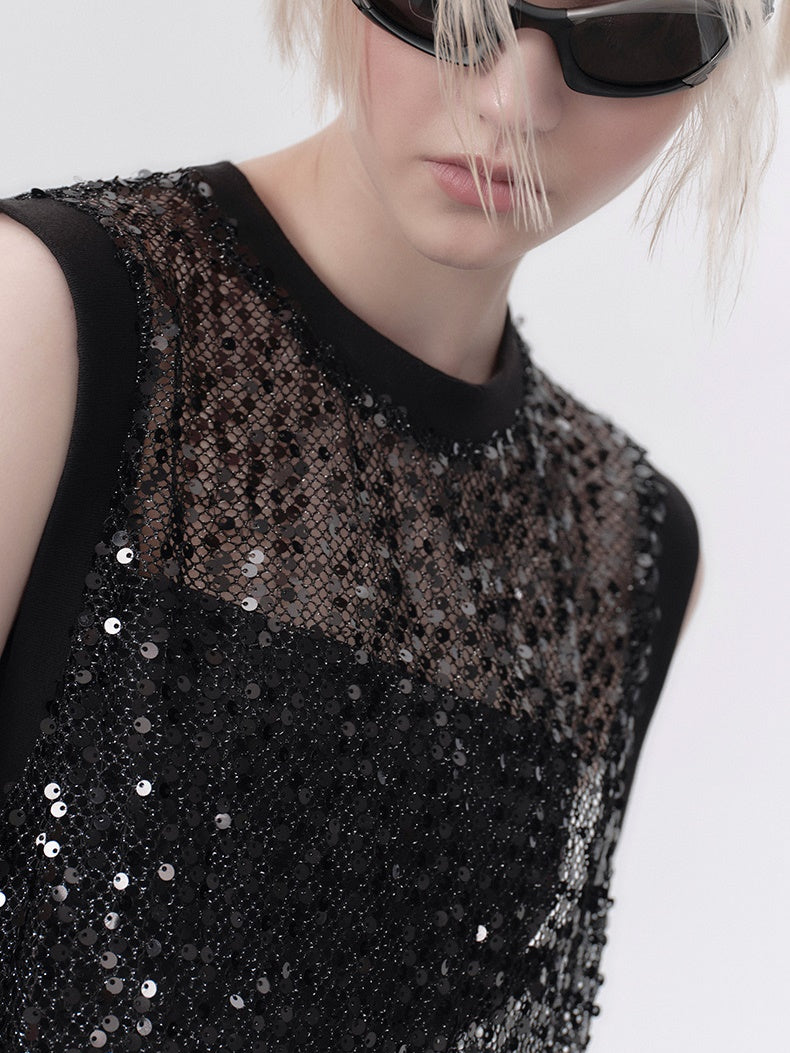 Sequin Mesh Breathable Vest