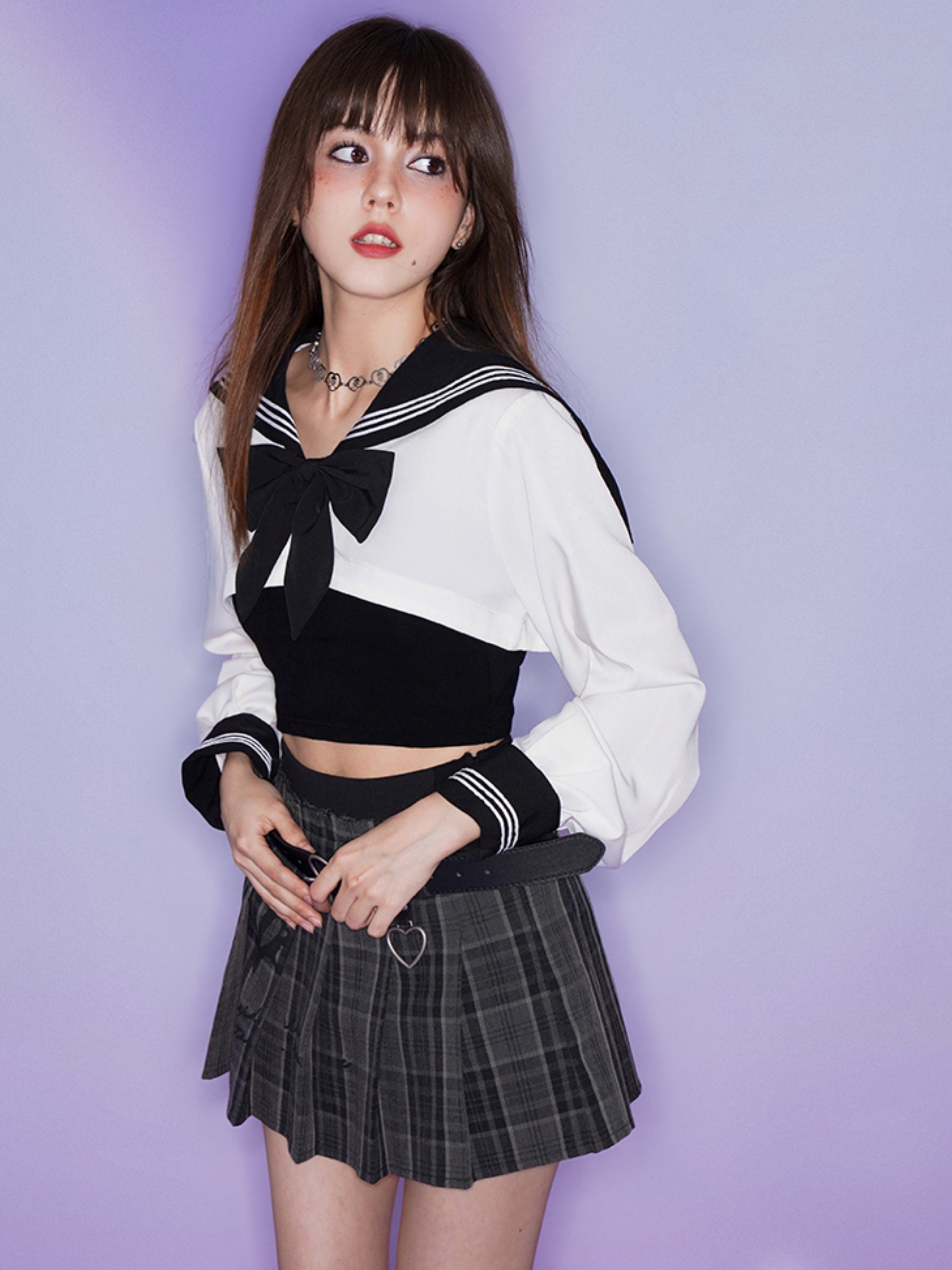 Ultra-short JK Sailor Collar Shirt